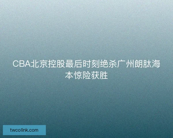 CBA北京控股最后时刻绝杀广州朗肽海本惊险获胜