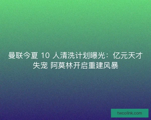 曼联今夏 10 人清洗计划曝光：亿元天才失宠 阿莫林开启重建风暴