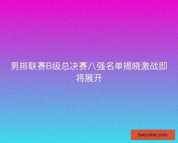 男排联赛B级总决赛八强名单揭晓激战即将展开 男排联赛B级总决赛八强名单揭晓激战即将展开
